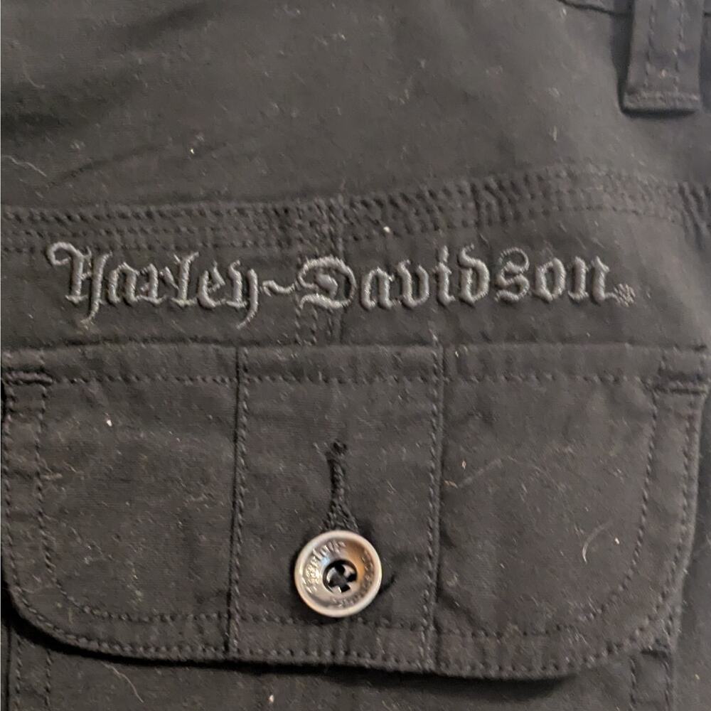 Harley-Davidson Pants Womens 6 Black Roll Up Relaxed Fit Motor Biker New - Picture 5 of 12